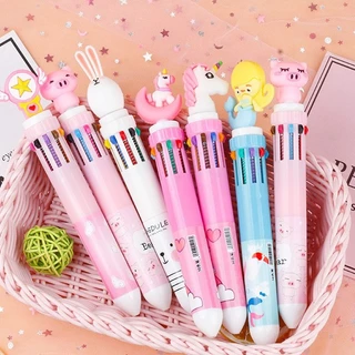 ขายส่ง ปากกาลูกลื่นหลากสี ลายการ์ตูนน่ารัก หมึกหลากสี เครื่องเขียน ปากกาลูกลื่น ปากกา10สี