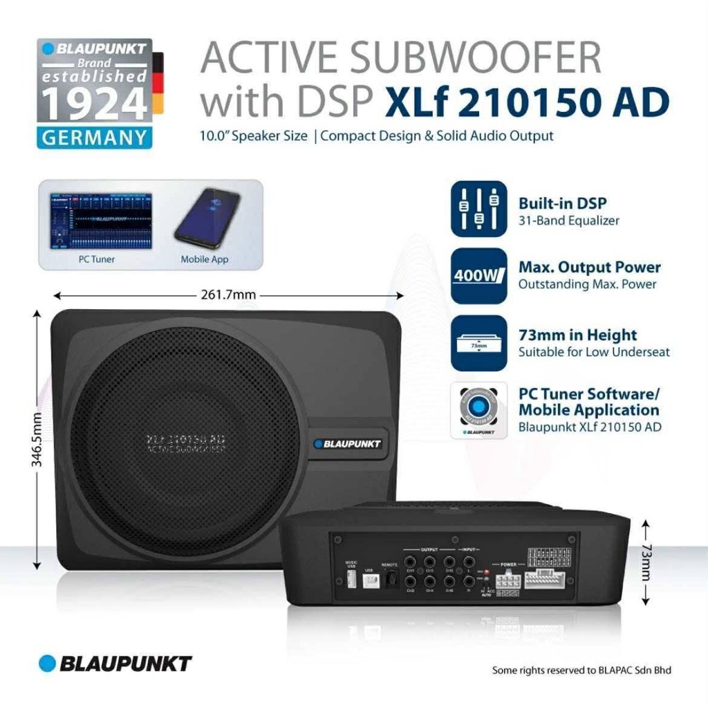 12550บาท XLF210150AD DSP SUBBOX EQ31B ยี่ห้อBlaupunkt ลำโพงเบสติดรถยนต์