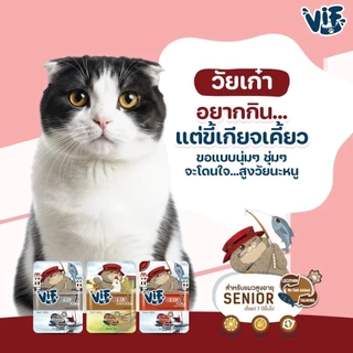 [12,48 ซอง] Felina Canino VIF อาหารเปียกแมว ไม่ใส่เกลือ ไม่ใส่สารกันเสีย 75 กรัม