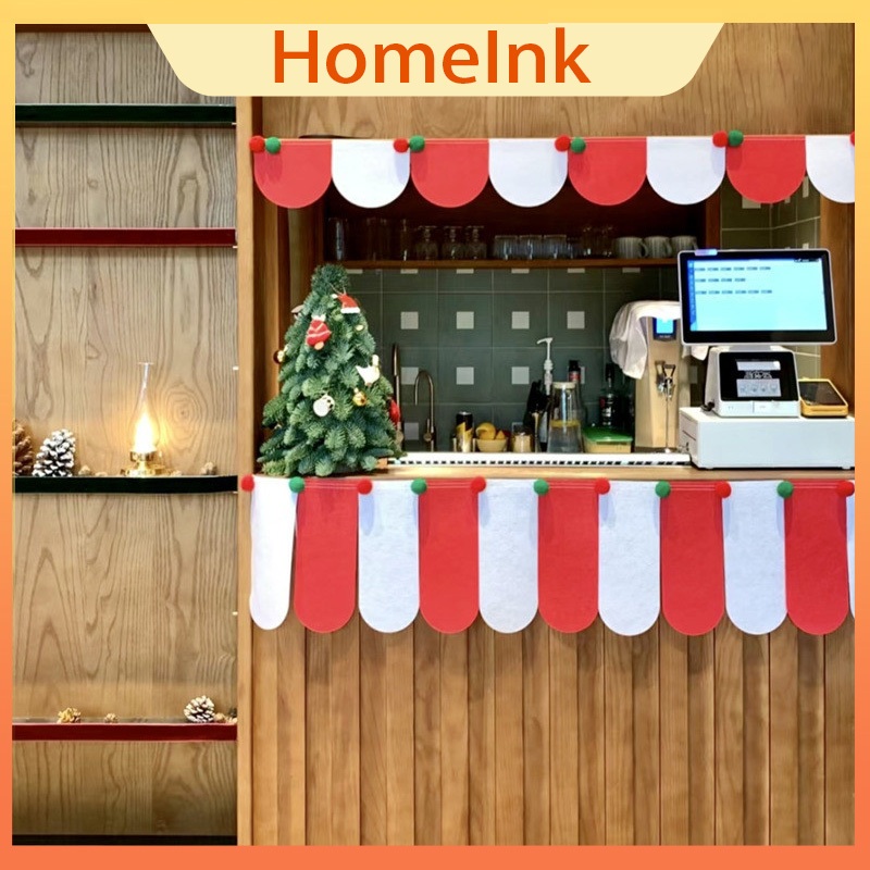 การตกแต่งร้านค้า ร้านอาหาร ตกแต่งกระจกหน้าต่าง คริสต์มาสชายคาตกแต่งแบนเนอร์ร้านกาแฟ