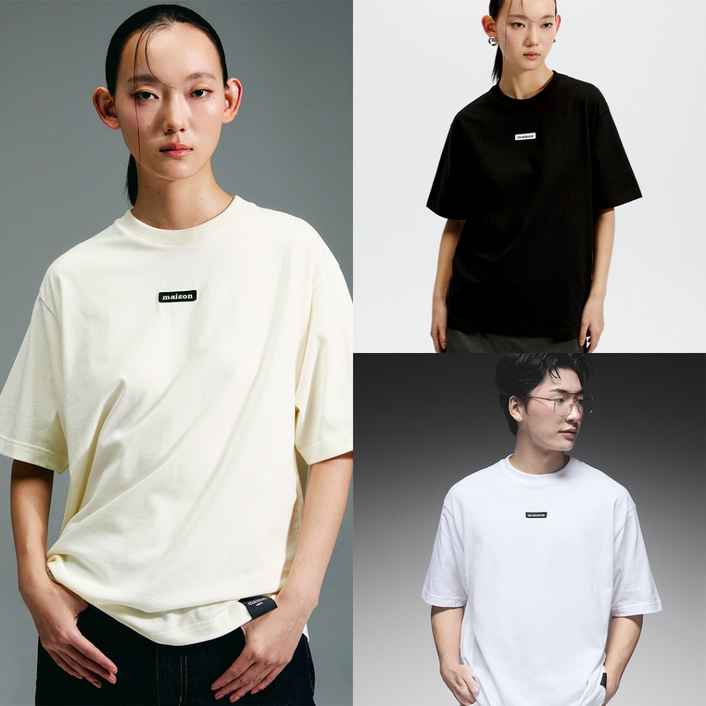 maison KEEPS | The Oversized Woven Patch Tee | Unisex | เสื้อยืด oversized ผ้านุ่มพิเศษ