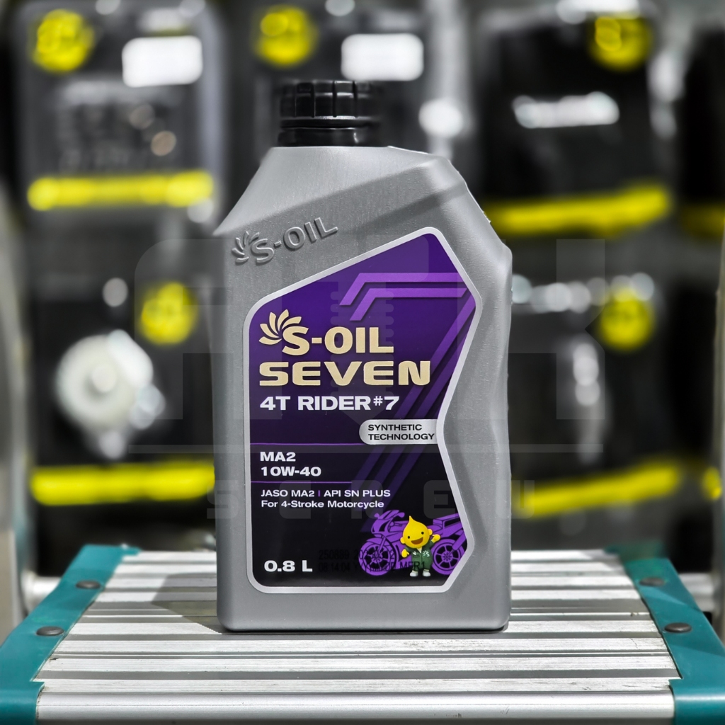 🟣🟣น้ำมันเครื่อง S-OIL SEVEN 4T RIDER #7 MA2 / 10W40,15w50 ขนาด 0.8-1L (Synthetic Technology) กึ่งสัง