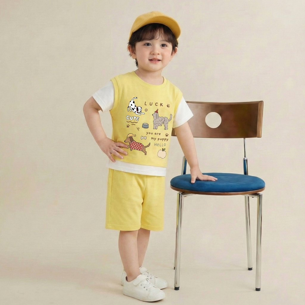 【พร้อมส่ง】ชุดเซ็ทเด็ก แขนสั้นกางเกงขาสั้น เด็กชายและหญิง แฟชั่น ชุดลำลอง - รูปที่ 2