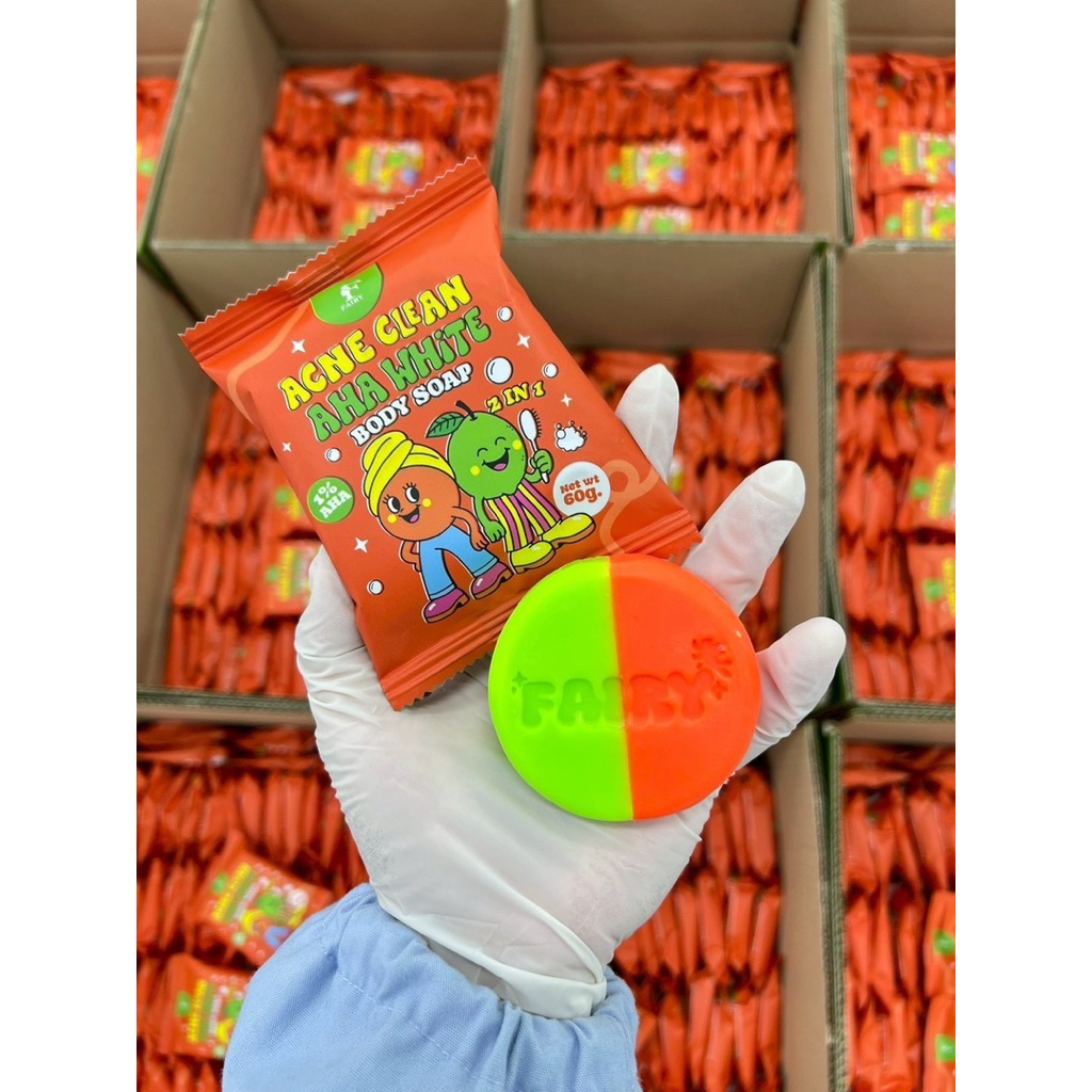 สบู่แฟรรี่AHA สูตรแรงผลัดเซลล์ผิวขี้ไครกระจุย ( FAIRY AHA SOAP ) ขนาด60g - ทำความสะอาดผิวกาย