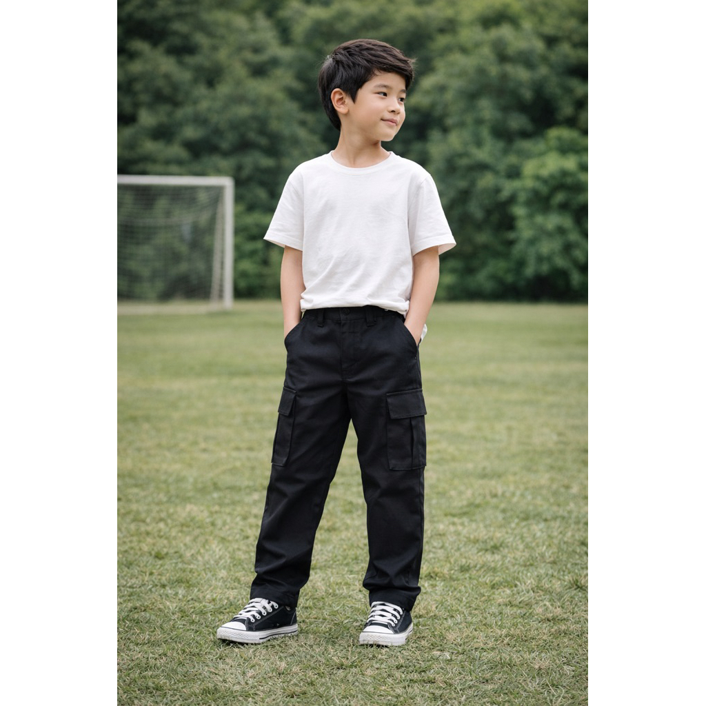 กางเกงคาร์โก้เด็ก ทรงเท่ ใส่ลุย สนามเล่น Outdoor | ผ้าหนา ใส่สบาย