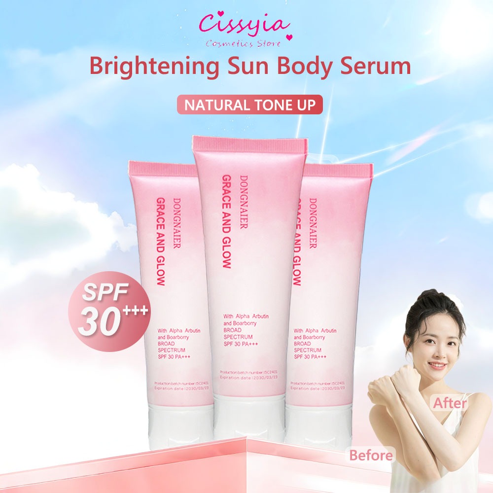 Cissyia Brightening Sun Body Serum เซรั่มทากันแดด SPF30PA+++ มีส่วนผสมของ Arbutin + Bearberry