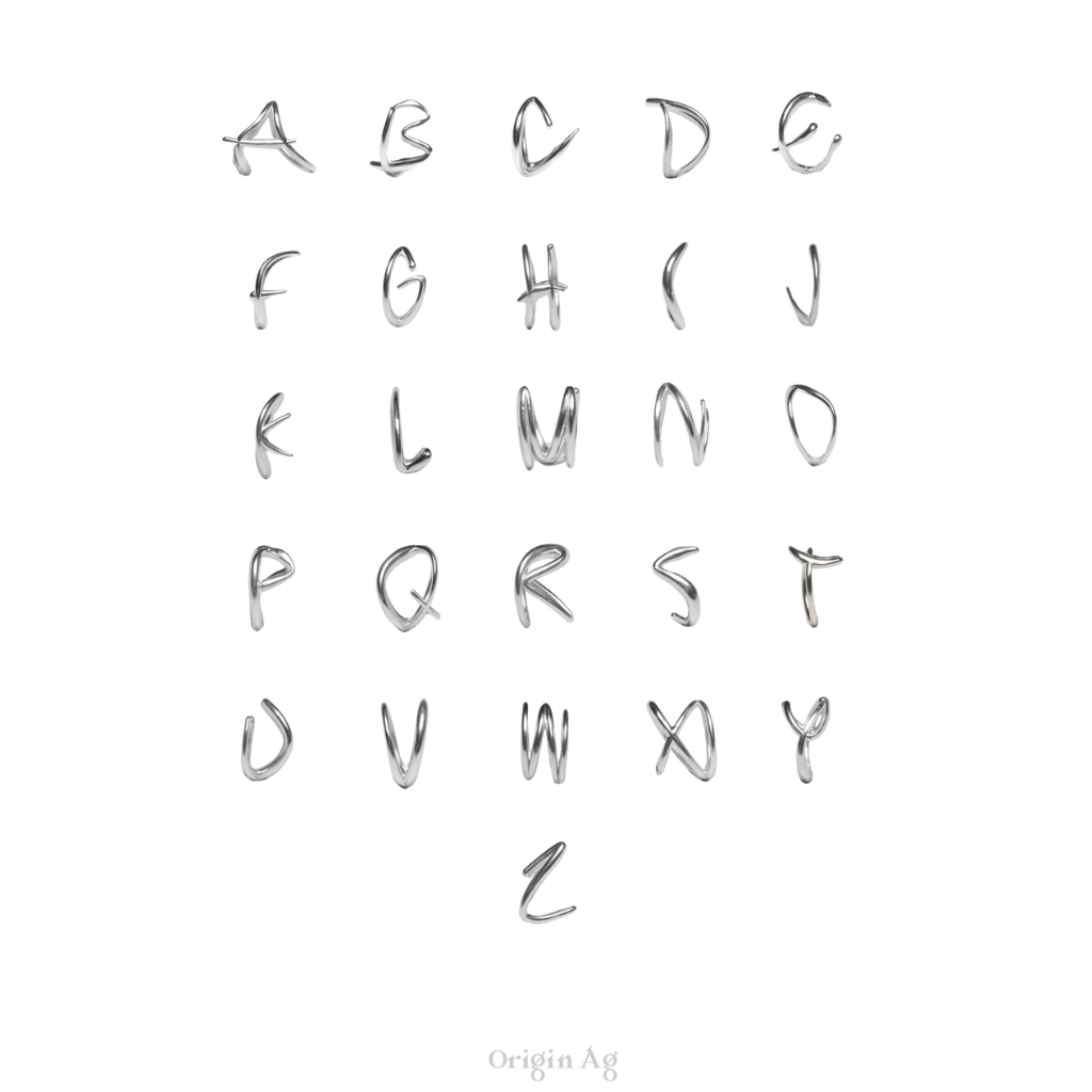 OriginAg - Silver Alphabet Ring