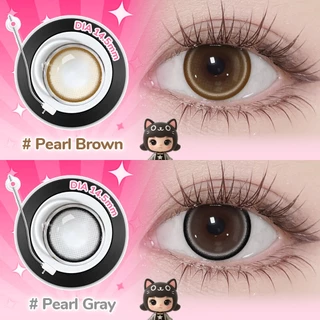 คอนแทคเลนส์ UYAAI 2PCS Pearl series คอนแทคเลนส์สาวตาโต สีน้ําตาล สีเทา เปลี่ยนรายเดือน