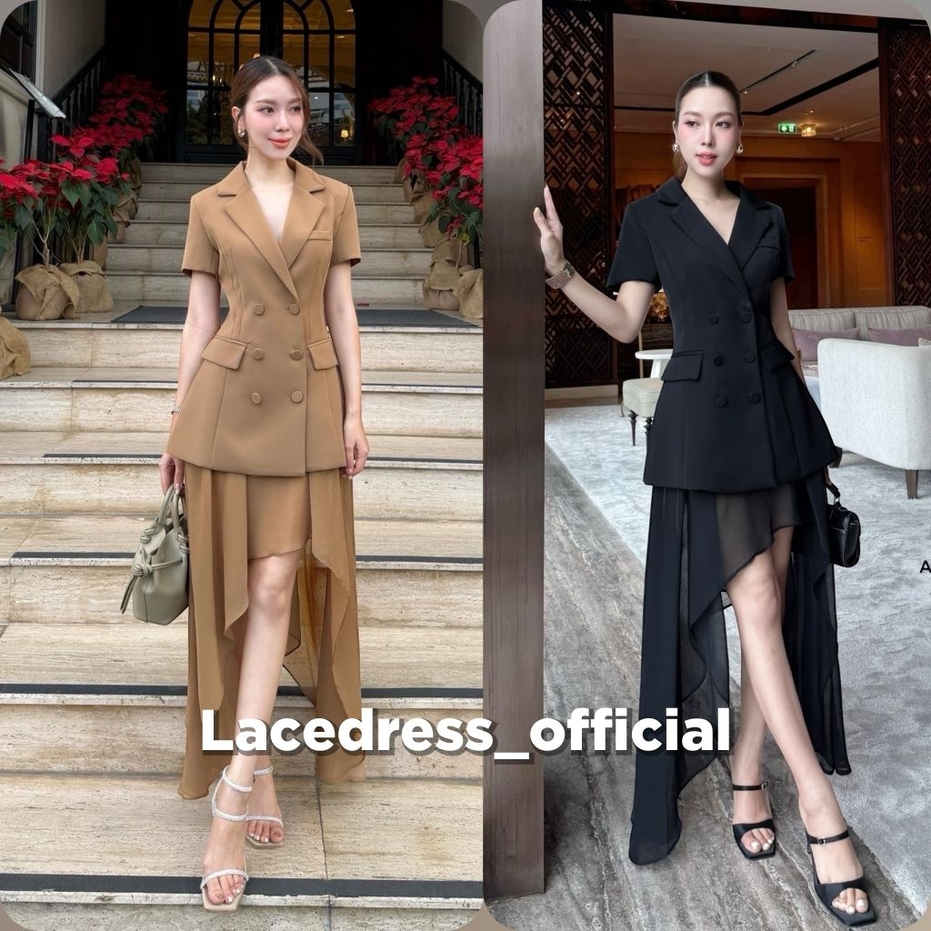 Adora ●ชุดเซ็ต2ชิ้นเสื้อสูท+กระโปรงชีฟอง – โปรปัง