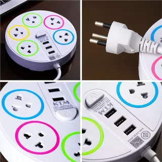 ปลั๊กไฟ 5ช่อง3USB 3/5/8เมตร ปลั๊กพ่วง รางปลั๊กไฟ มาตรฐาน มอก power socket พร้อมสวิตช์ปิด-เปิด 10A 2300W