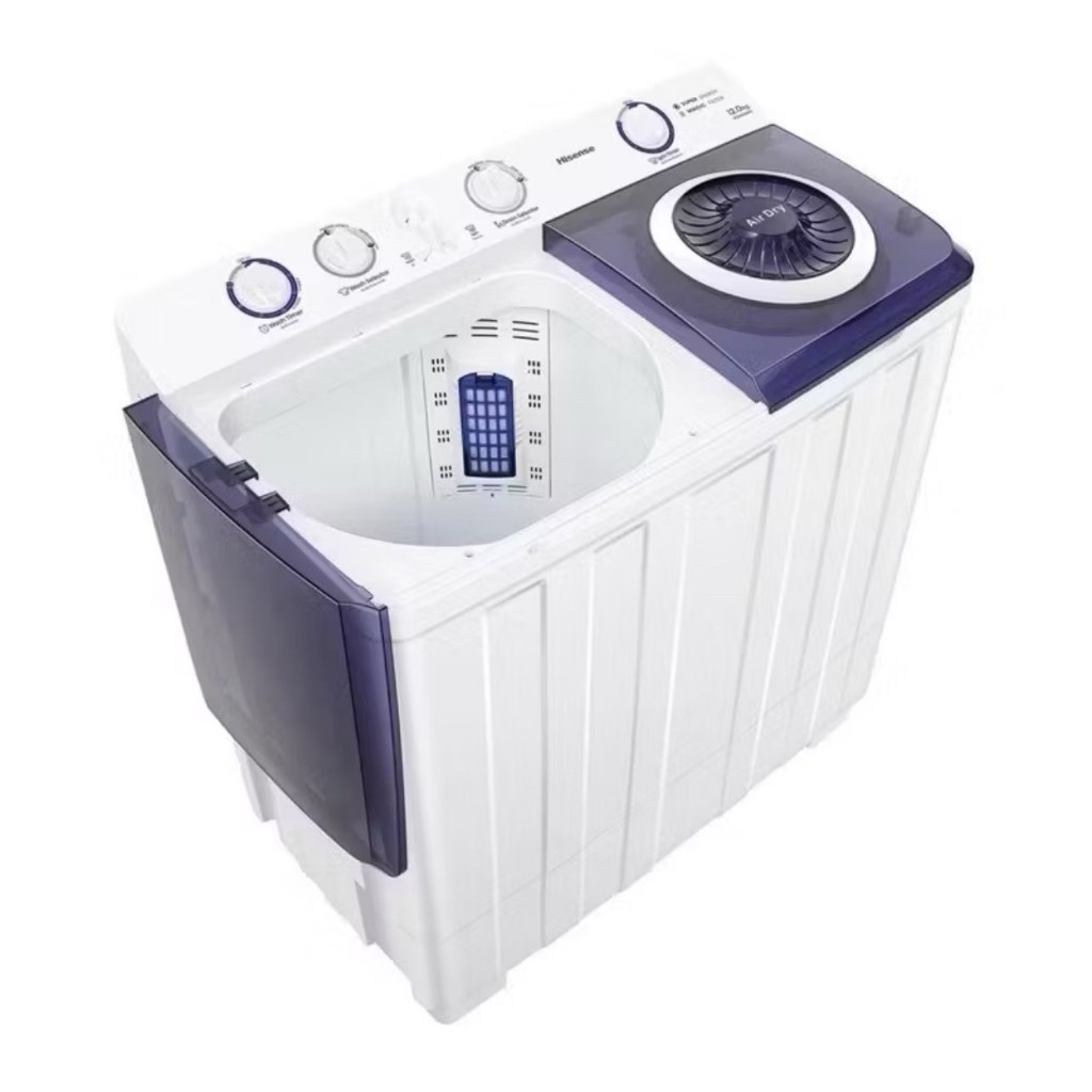 Hisense เครื่องซักผ้า 2 ถัง รุ่น WSRB1201W ขนาด 12 กิโลกรัม (รับประกัน 3 ปี)
