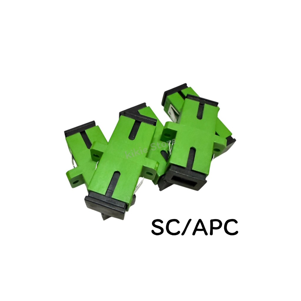ตัวต่อกลาง SC APC หัวต่อสายไฟเบอร์ สีเขียว