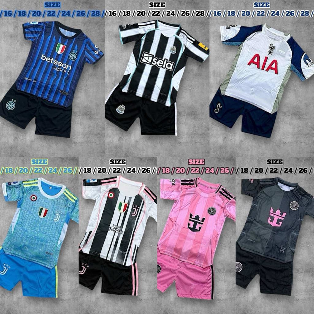 ชุดกีฬาเด็ก ฤดูกาลใหม่ มีไซด์ 14 ถึง 30 เสื้อ+กางเกง ใส่สบาย ไม่ร้อน ราคาถูก คุณภาพดี