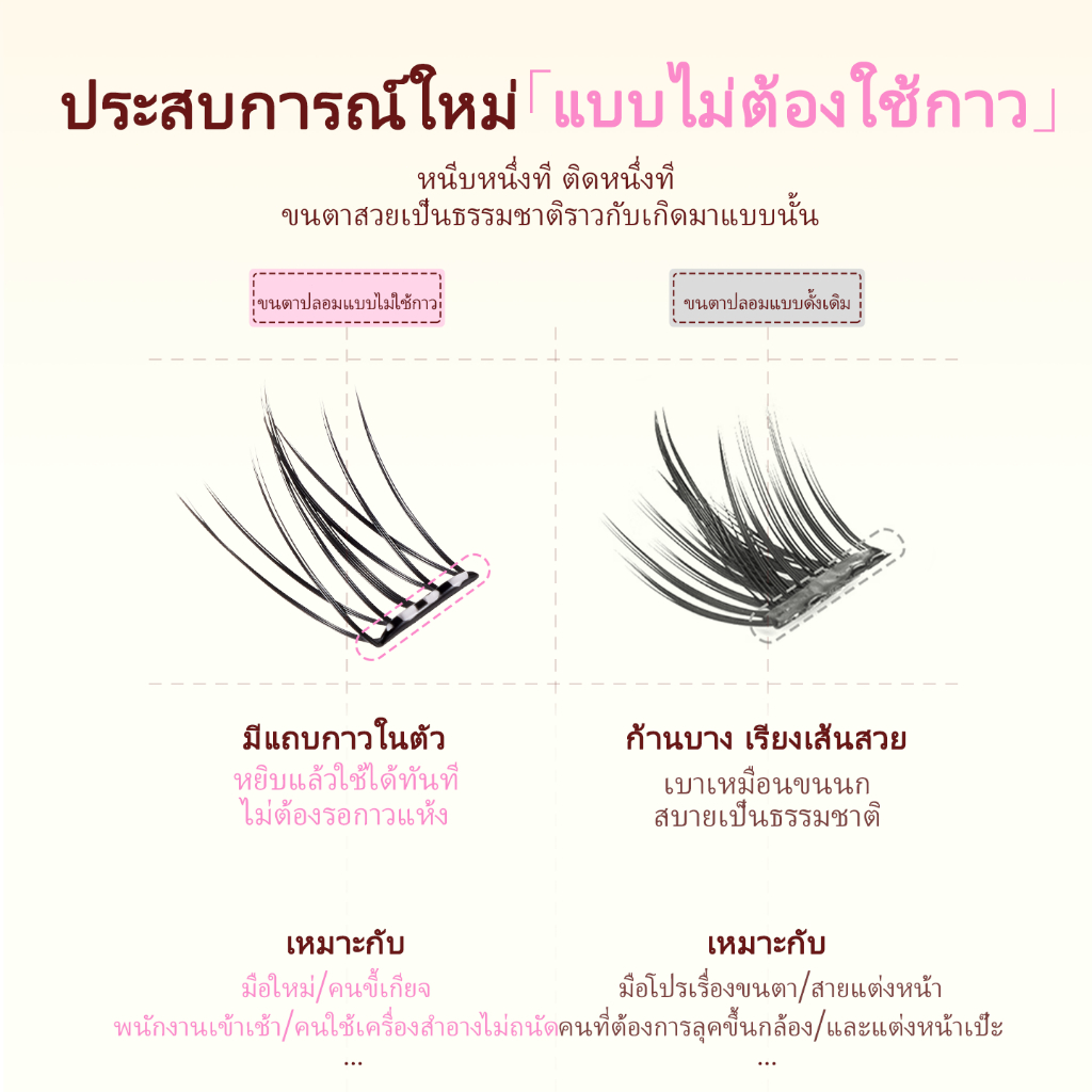 Lishu Girl Group ขนตาปลอมสไตล์ดอกทานตะวัน ขนตาปลอมแบบไบโอนิก ขนตาปลอมเส้นเล็ก กันน้ำ ไม่ต้องใช้กาว ราคา ถูกที่สุด ดีลบีเคเค แกลเลอรีภาพที่ 3
