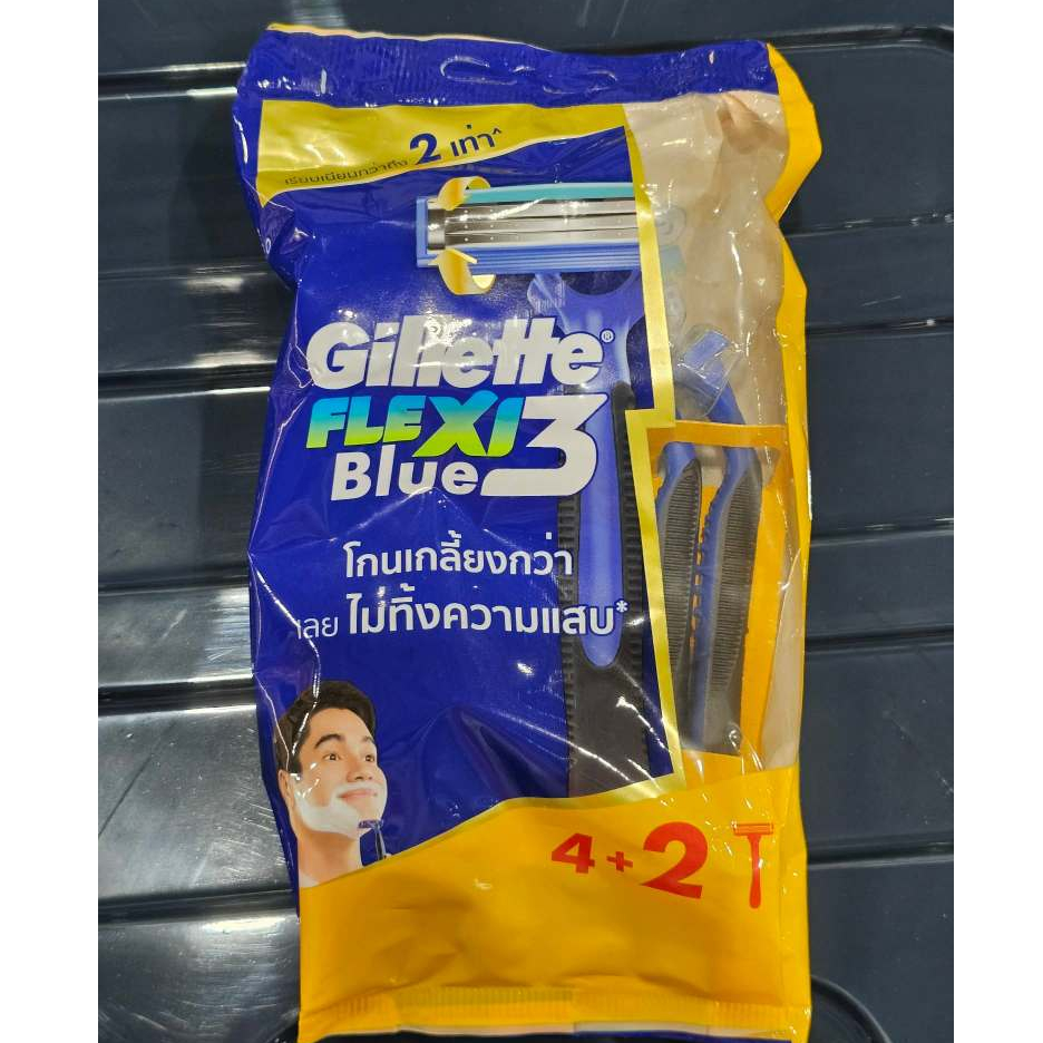 ยิลเลตต์ มีดโกนหนวด บลู 3 เฟล็กซ์ซี่ (4+2)