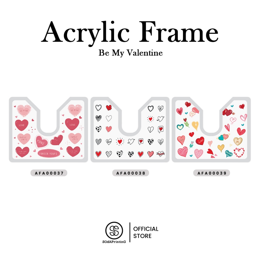 กรอบภาษีรถยนต์ พรบ. Acrylic Frame Be My Valentine| รหัส AFA00037-AFA00039 #กรอบภาษีรถยนต์