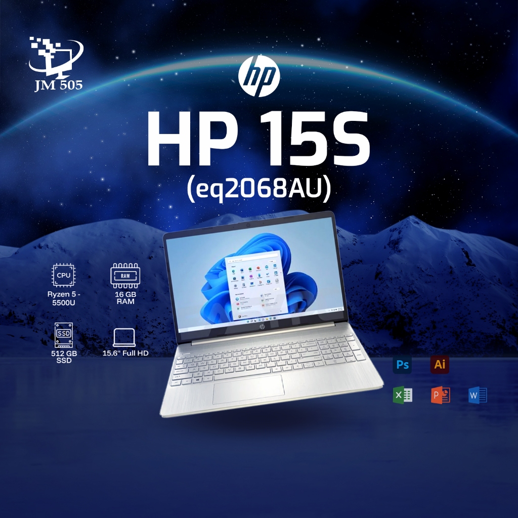 HP 15s-eq2068AU — Ryzen 5 5500U / 16GB / 512GB / 15.6” FHD