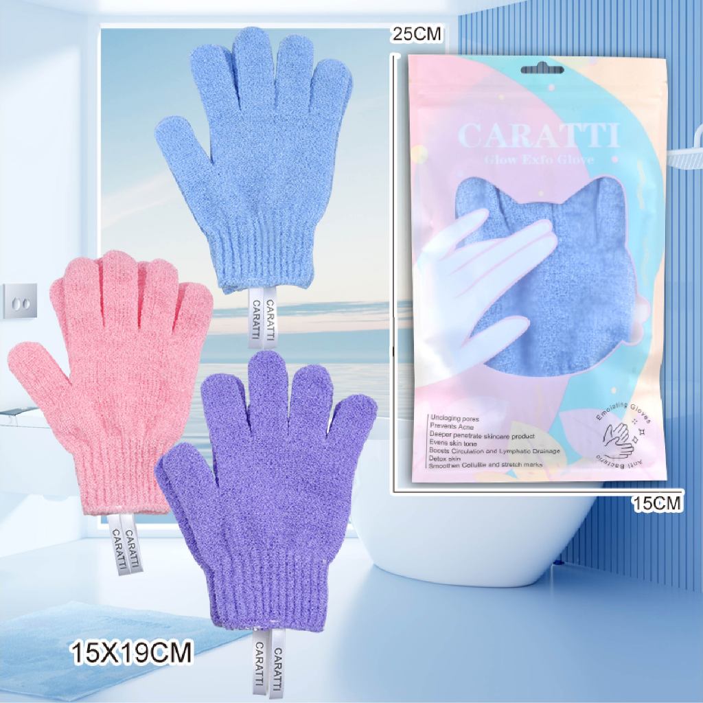 ถุงมืออาบน้ำ ขัดผิว ขี้ไคล ผ้านุ่มไม่บาดผิว มี 3 สี ST