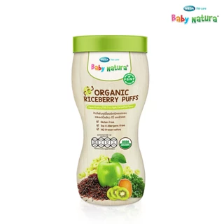 ฺBaby natura (1ขวด)ข้าวไรซ์เบอร์รี่ออร์แกนิกอบกรอบ รสแอปเปิ้ลเขียว กีวี่ และผักเคล40กรัม-แอปเปิ้ลเขียว(F-O925-N01-P5)