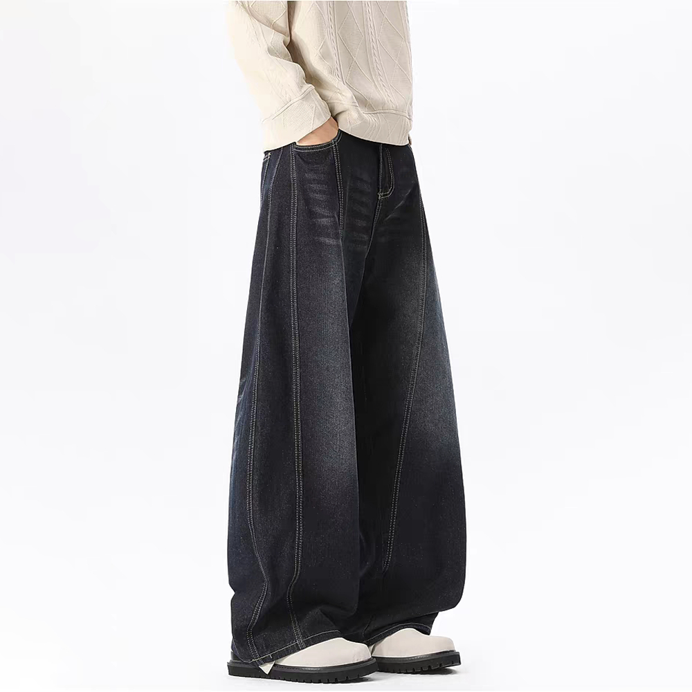 PROMANกางเกงยีนส์ทรงหลวมวินเทจ  ทรงกว้างขากว้าง  สไตล์ขี้เกียจ  คลาสสิกและเข้ากับทุกสไตล์  แบบยูนิเซ็กส์ - รูปที่ 2