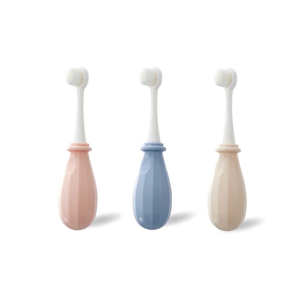แปรงสีฟันเด็กด้ามยาว 0-3 ปี Kids Toothbrush 0-3Y Beige KUKU DUCKBILL