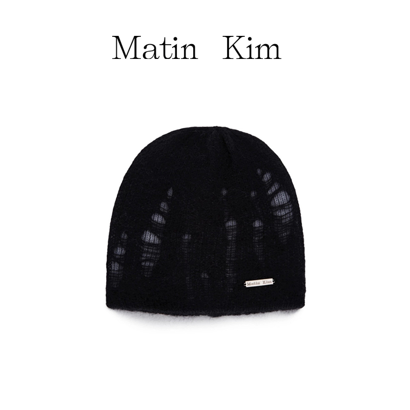 【Matin Kim】 VINTAGE LAYER KNIT BEANIE หมวกไหมพรมขาดรู