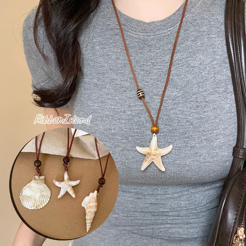 COD สร้อยคอ สร้อยคอปลาดาว ins สไตล์เกาหลี y2k จี้ แฟชั่น ins น่ารัก เปลือกหอย ทริปริมทะเล วันหยุดพักผ่อน