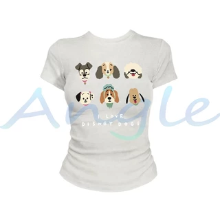 (จัดส่งตลอด 24 ชั่วโมง）Angle Official เสื้อยืดกระชับผู้หญิง ผ้านุ่มสบายผิว เหมาะแต่งตัวประจำวัน สไตล์เทรนด์สาววัยรุ่น L6