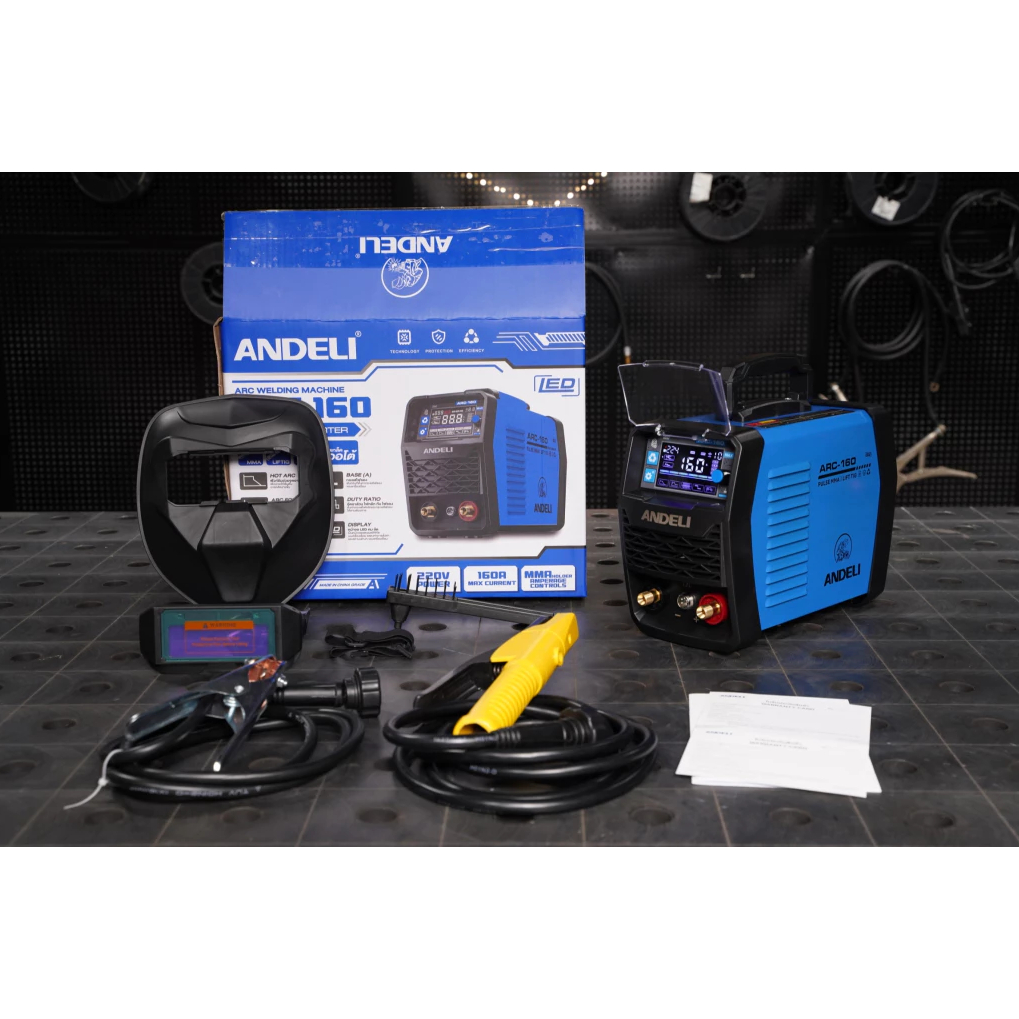 ANDELI เครื่องเชื่อมไฟฟ้า ตู้เชื่อมธูป ARC-160 ไฟ160A ( สร้างเกล็ดออโต้ได้ ) หน้าจอ LED 114-4001
