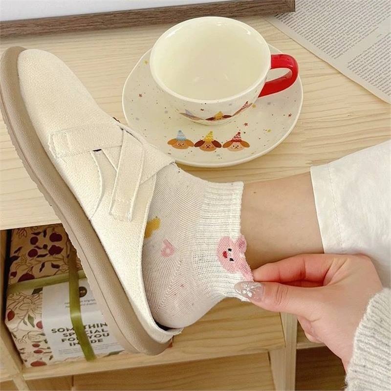 ถุงเท้ากระต่ายน่ารัก 5/10 คู่ สไตล์เกาหลี ระบายอากาศดี สำหรับผู้หญิง เนื้อบาง ใส่สบาย ส่งจากไทย - รูปที่ 2