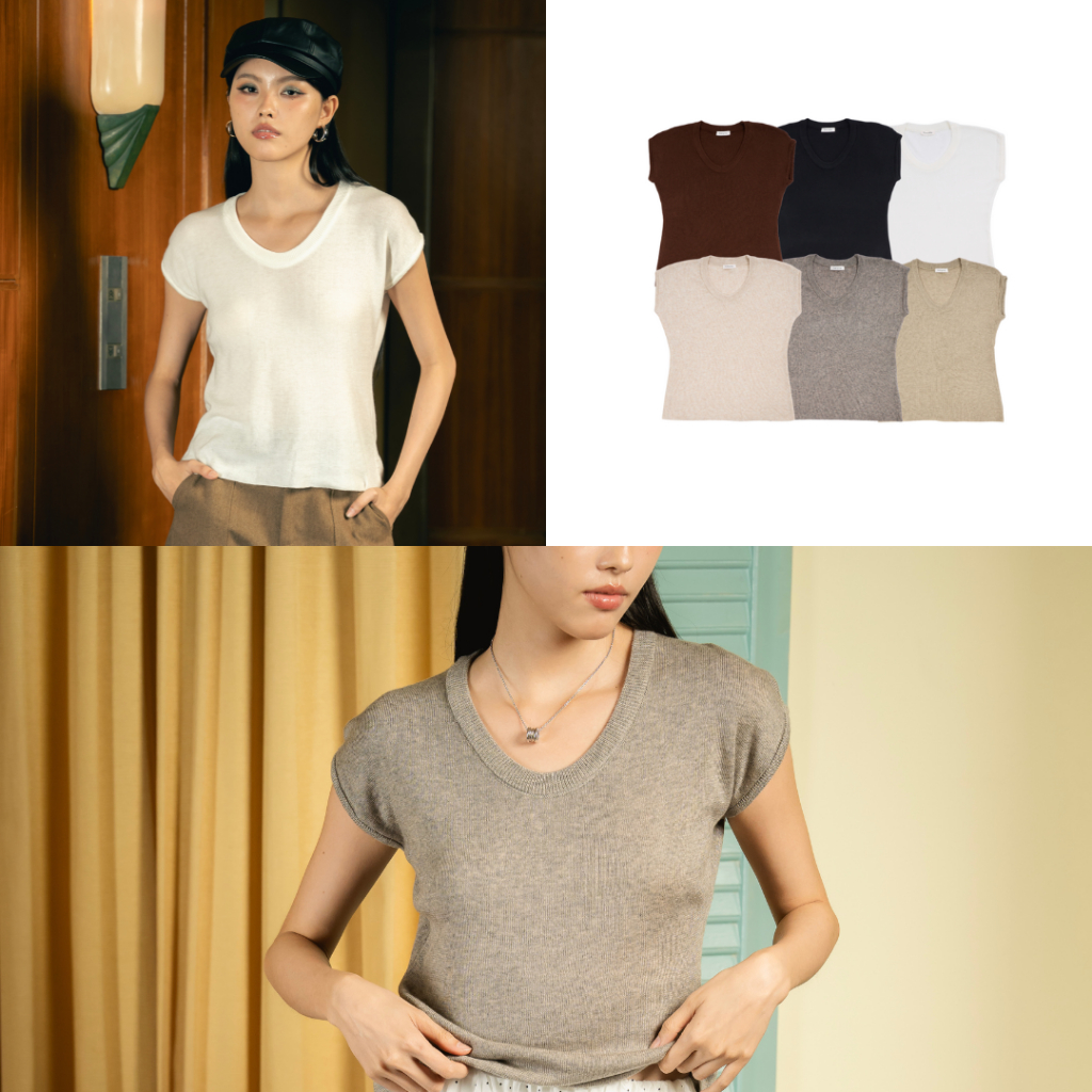 EVERYDAY - Tone Tee เสื้อยืดผ้าทอแขนปาด
