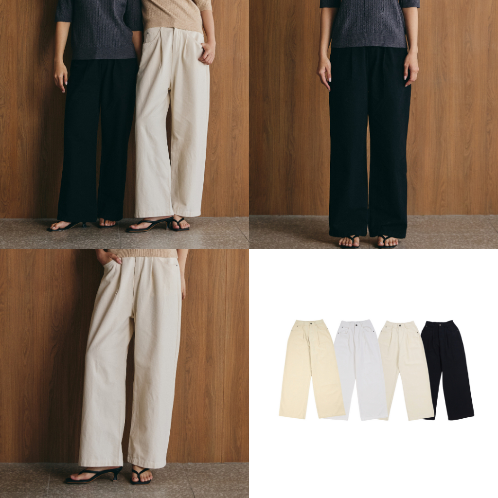EVERYDAY - Studio Pants กางเกงทรงกระบอกผ้าผสมยีนส์