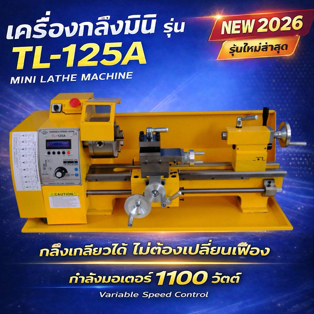 เครื่องกลึงมินิ TITAX  รุ่น TL-125G และ TL-125A  มอเตอร์แรง 1100W โครงสร้างแข็งแรง  ใช้งานง่าย