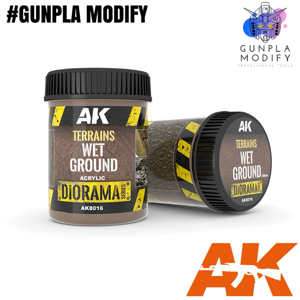 AK INTERACTIVE 8016 Terrains Wet Ground พื้นผิวจำลองแบบดินเปียก Acrylic ขนาด 250 ml