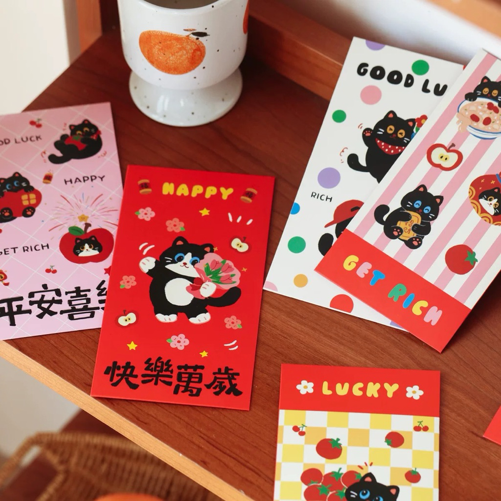 set6ใบ 🧧2026 แต๊ะเอีย เจ้าเหมียว/ puppy ซองอั่งเปา ซองใส่เงิน
