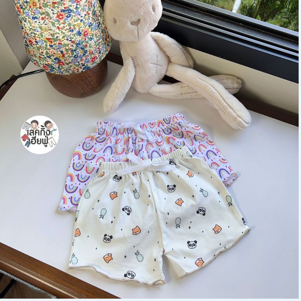 FUFU เสื้อแฟชั่นเด็กผู้หญิง ขาสั้นเด็ก 🩳 ขอบระบาย 🎀 เด็ก1-10ปี เนื้อผ้าคอตตอนบางเบา ใส่สบาย (RFS-6) - รูปที่ 3