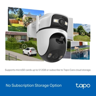 TP-Link Tapo C545D | กล้องนอกบ้านเลนส์คู่ 2K 3MP | Pan/Tilt + AI ตรวจจับ | LAN+WiFi IP66