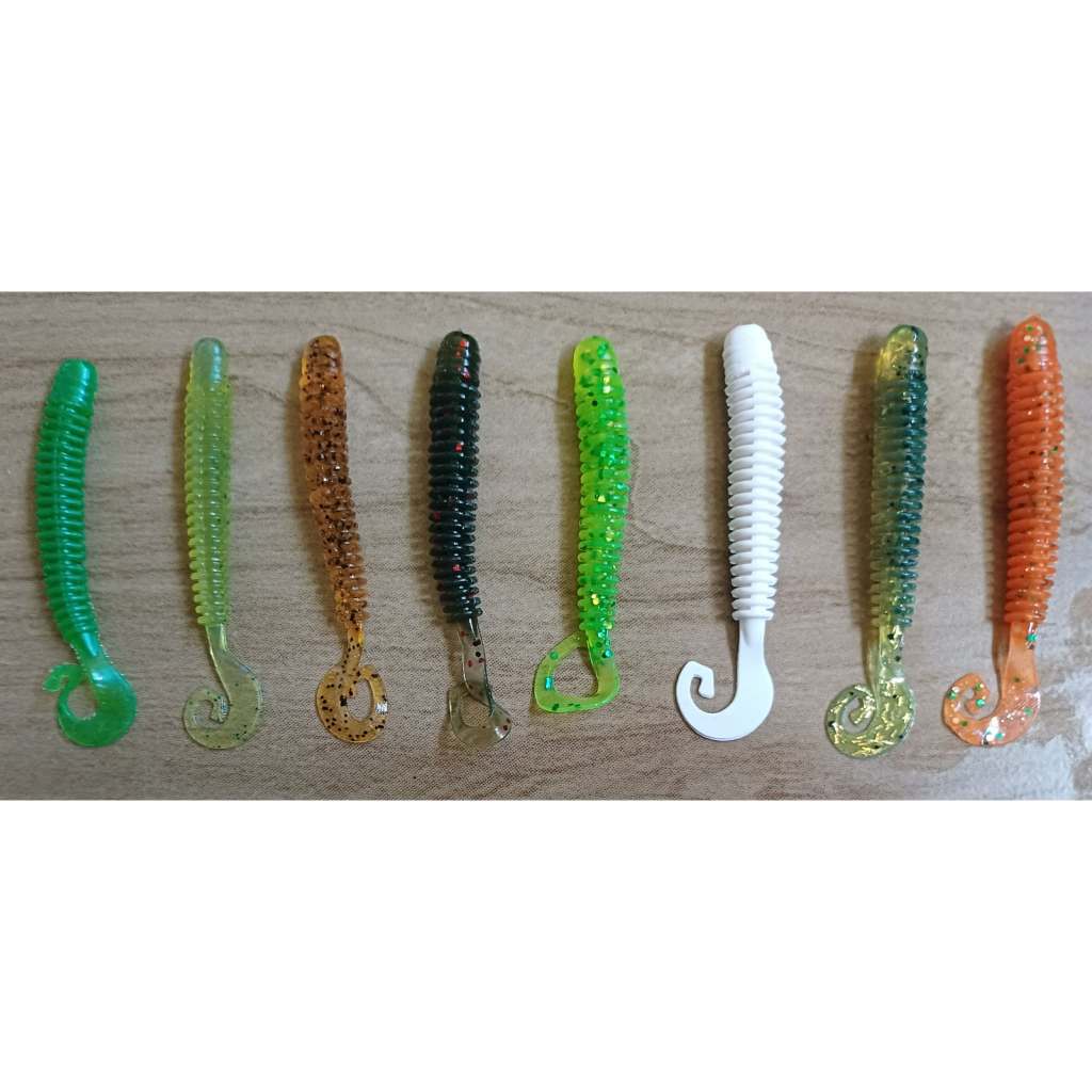 คนตกปลา หนอนยางเท็กซัส ตีเหยื่อปลอม ขนาด7ซม. เนื้อยางนุ่ม หางพริ้ว ตกปลา ช่อน กระพง