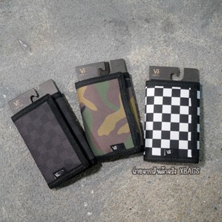 Vns 3 fold กระเป๋าสตางค์​ 3 พับอย่างหนา ลายตาราง มีช่องใส่เห…
