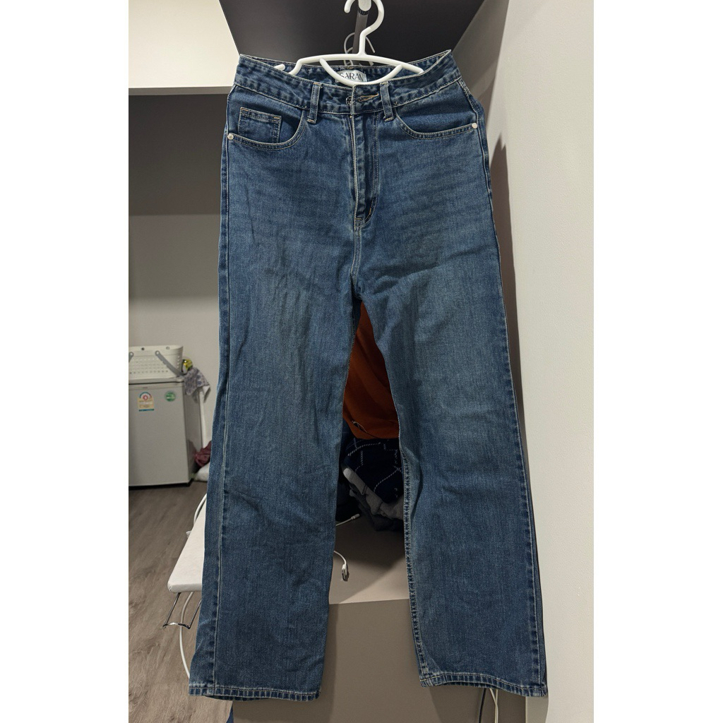 กางเกงยีนส์ แบรนด์ saran jeans SR036 ยีนส์เข้ม ใส่1 ครั้ง คับไปหน่อยจร้า