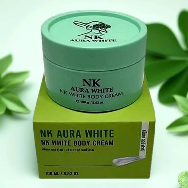 NK ออร่าไวท์ NK AURA WHITE BODY CREAM ครีมเอ็นเค ออร่าไวท์ ครีมNK ทาผิวกาย 100 ml.