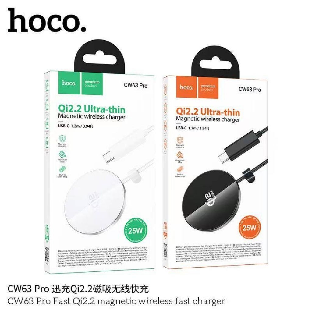 HOCO CW63 Pro แท่นชาร์จไร้สาย Qi2.2 ชาร์จเร็ว 25W ดีไซน์บางเฉียบ แม่เหล็กดูดแน่น Wireless Fast Charg