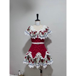 B813 BLT BRAND มินิเดรสสีแดง งาน Handmade พร้อมส่ง