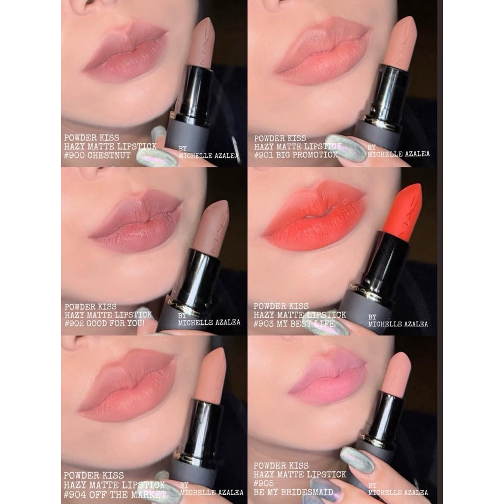 (มีครบทุกสี) MAC Powder Kiss Hazy Matte Lipstick ลิปเนื้อแมตต์ใหม่ 