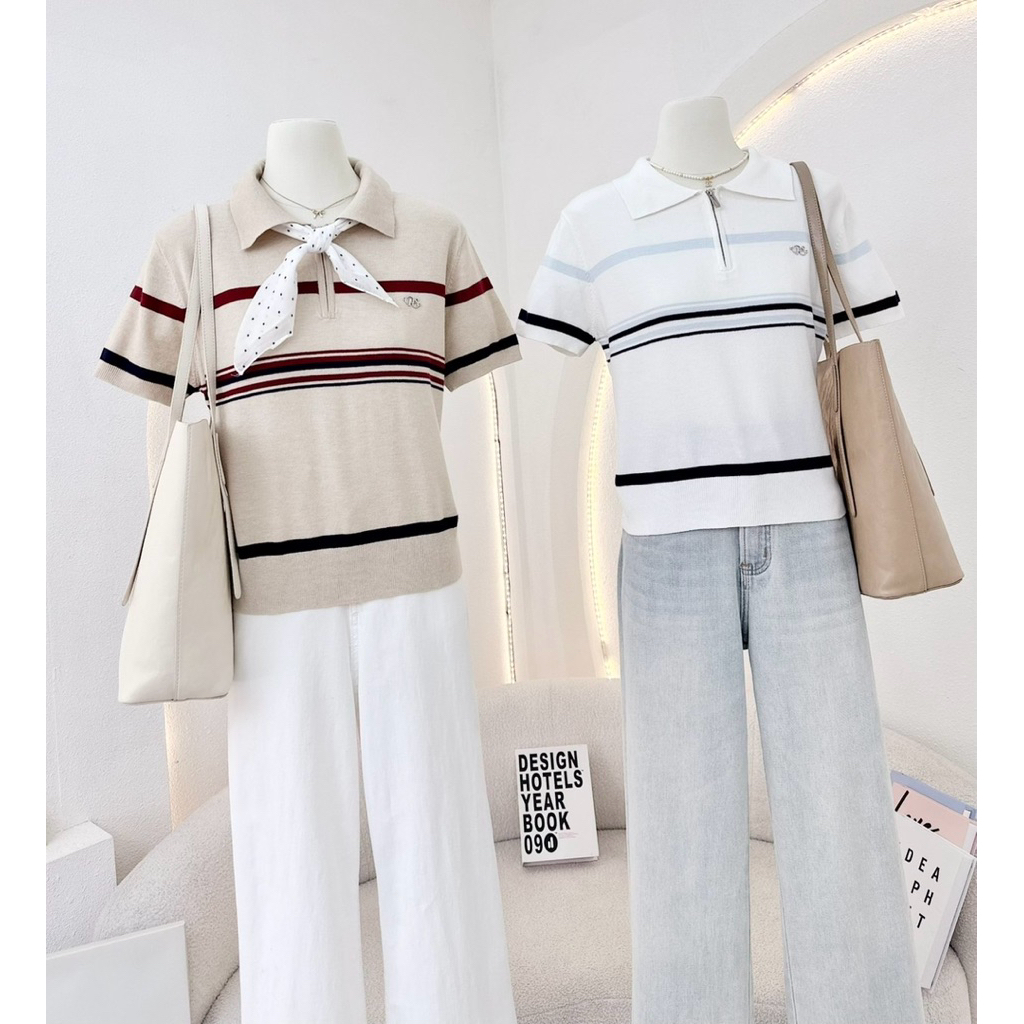 PANISA เสื้อโปโลไหมพรมซิปหน้า (สาวอวบใส่ได้) ราคา ถูกที่สุด ดีลบีเคเค แกลเลอรีภาพที่ 3