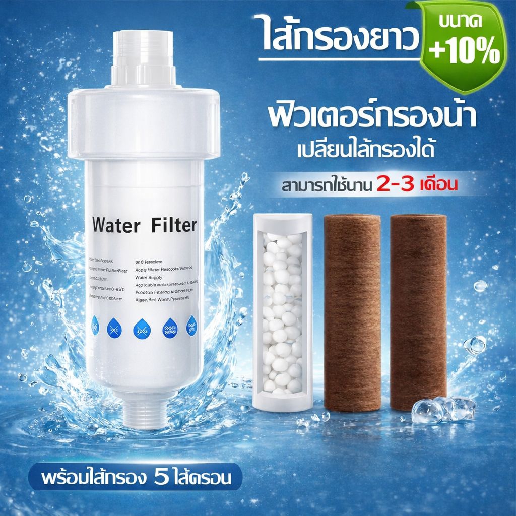 Uone Garden W243  ฟิลเตอร์กรองน้ำ ถอดเปลี่ยนไส้กรองได้ กรองน้ำ กรอง ฝักบัว ไส้กรอง11cm