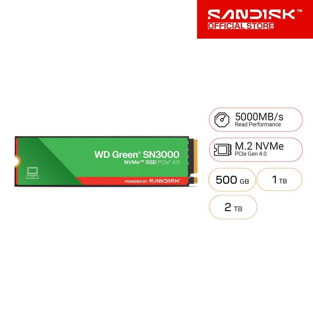 WD Green SN3000 NVMe SSD 500GB 1TB 2TB