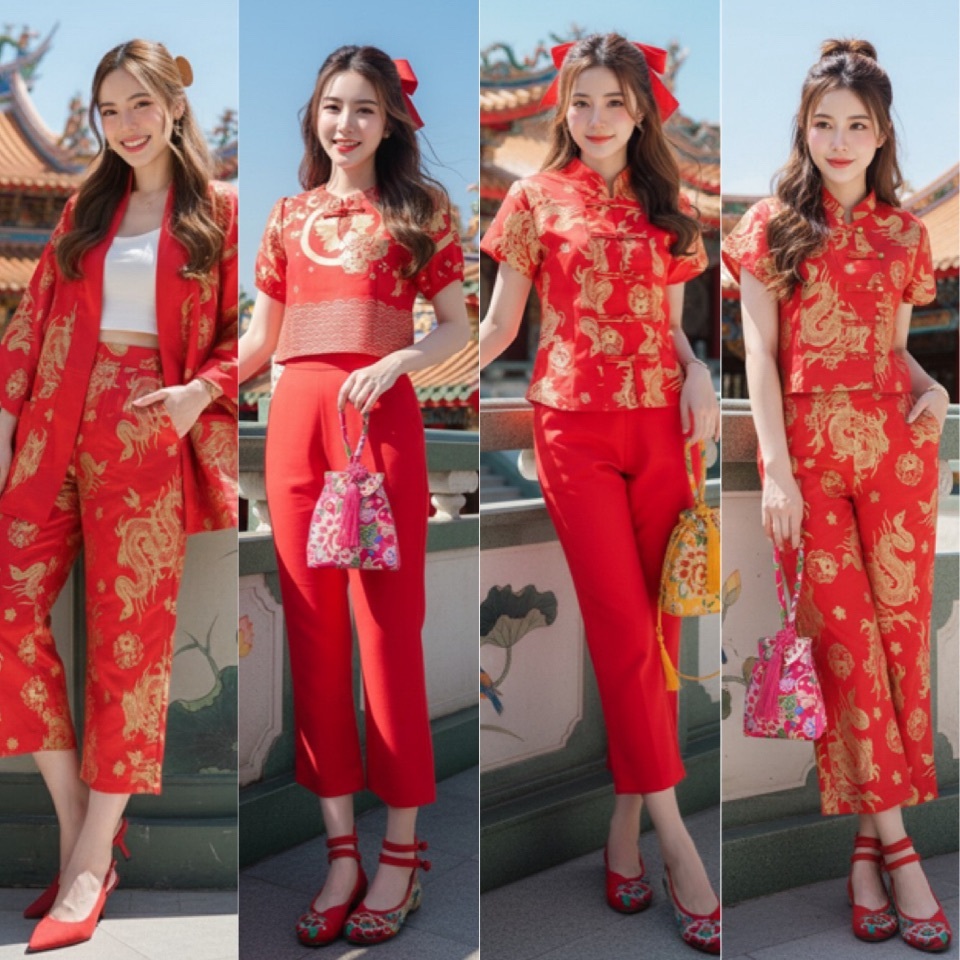 เซทตรุษจีน เซทเสื้อกางเกงตรุษจีน ชุดใส่ตรุษจีน (ส่งของทุกวัน)