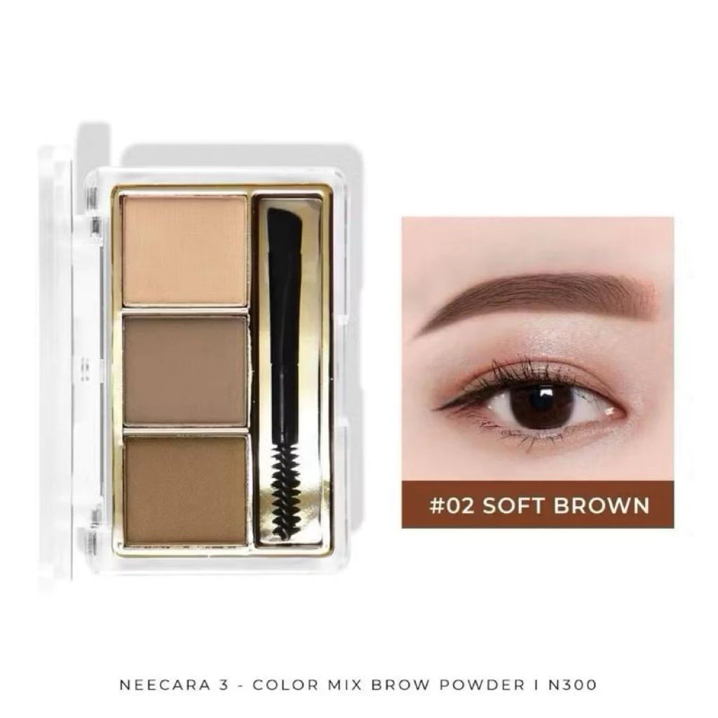 N300 NEE CARA นีคาร่า พาเลทคิ้ว พาเลทเขียนคิ้วเนื้อฝุ่น 3ช่อง เขียนคิ้ว คิ้วฝุ่น 3COLOR MIX BROW POWDER
