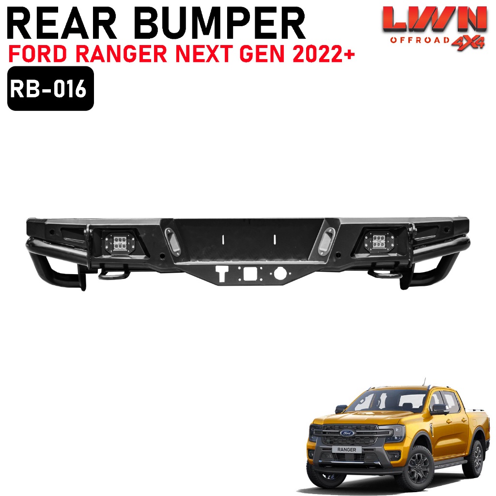 LWN4x4 Ford Next Gan 2022+ กันชนท้าย  กันชนหลังออฟโรด มีแป็ปข้าง หนาลากพ่วงได้ รุ่น RB-016